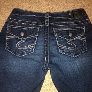 Silver jeans! Dark wash!